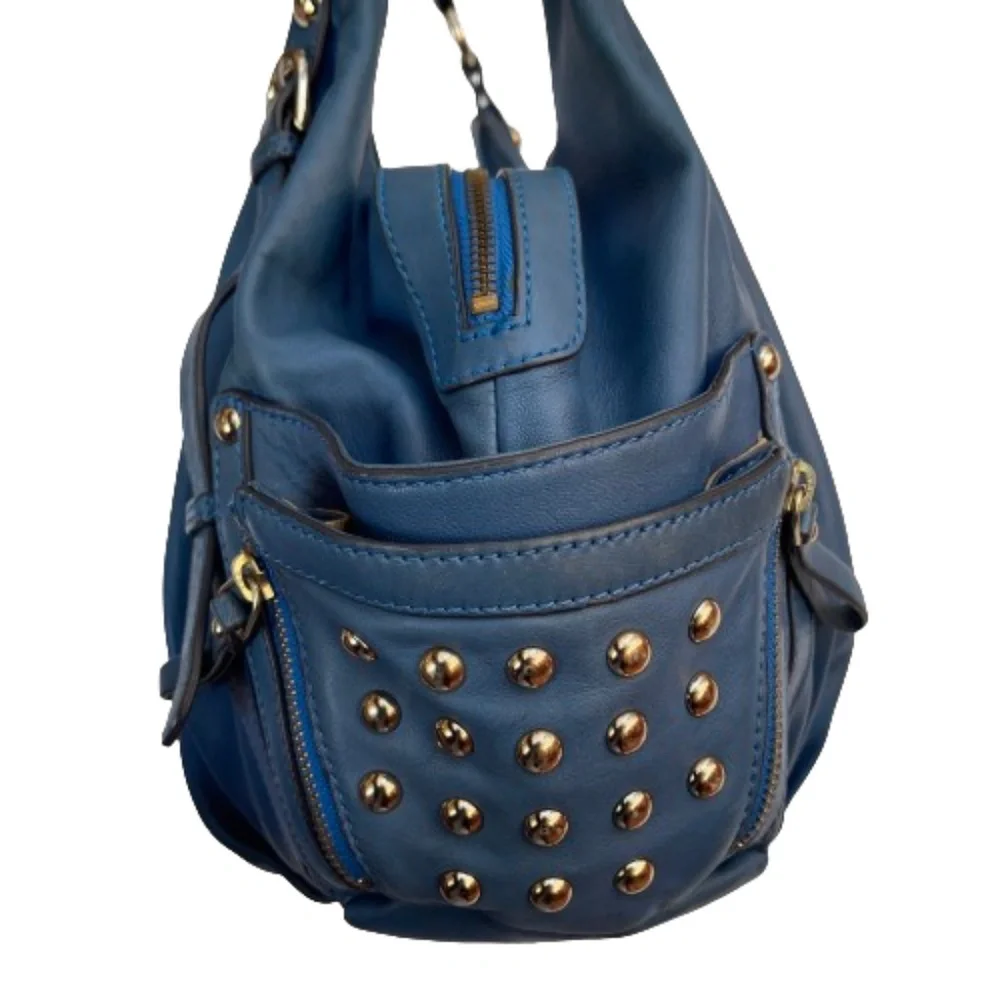 Auc Hype Studs Hobo soft Leather Shoulder Bag